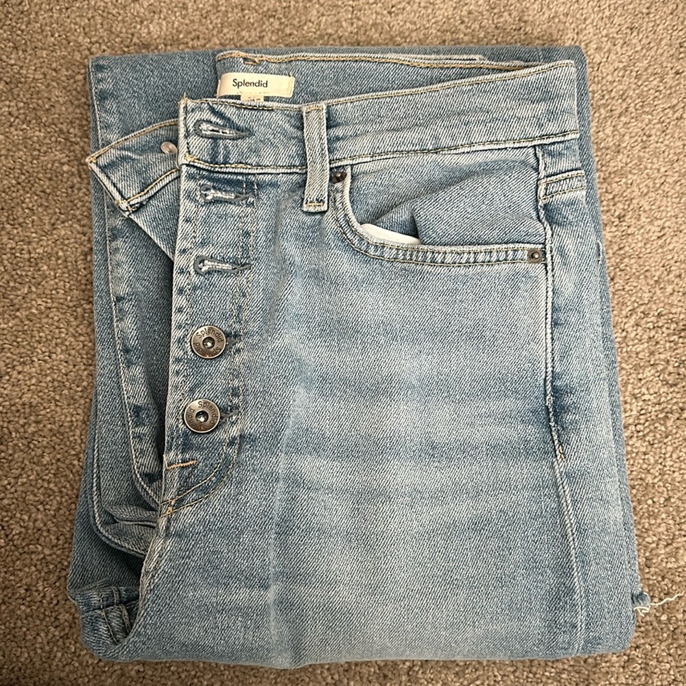 Splendid Wide Leg Button Fly Jeans